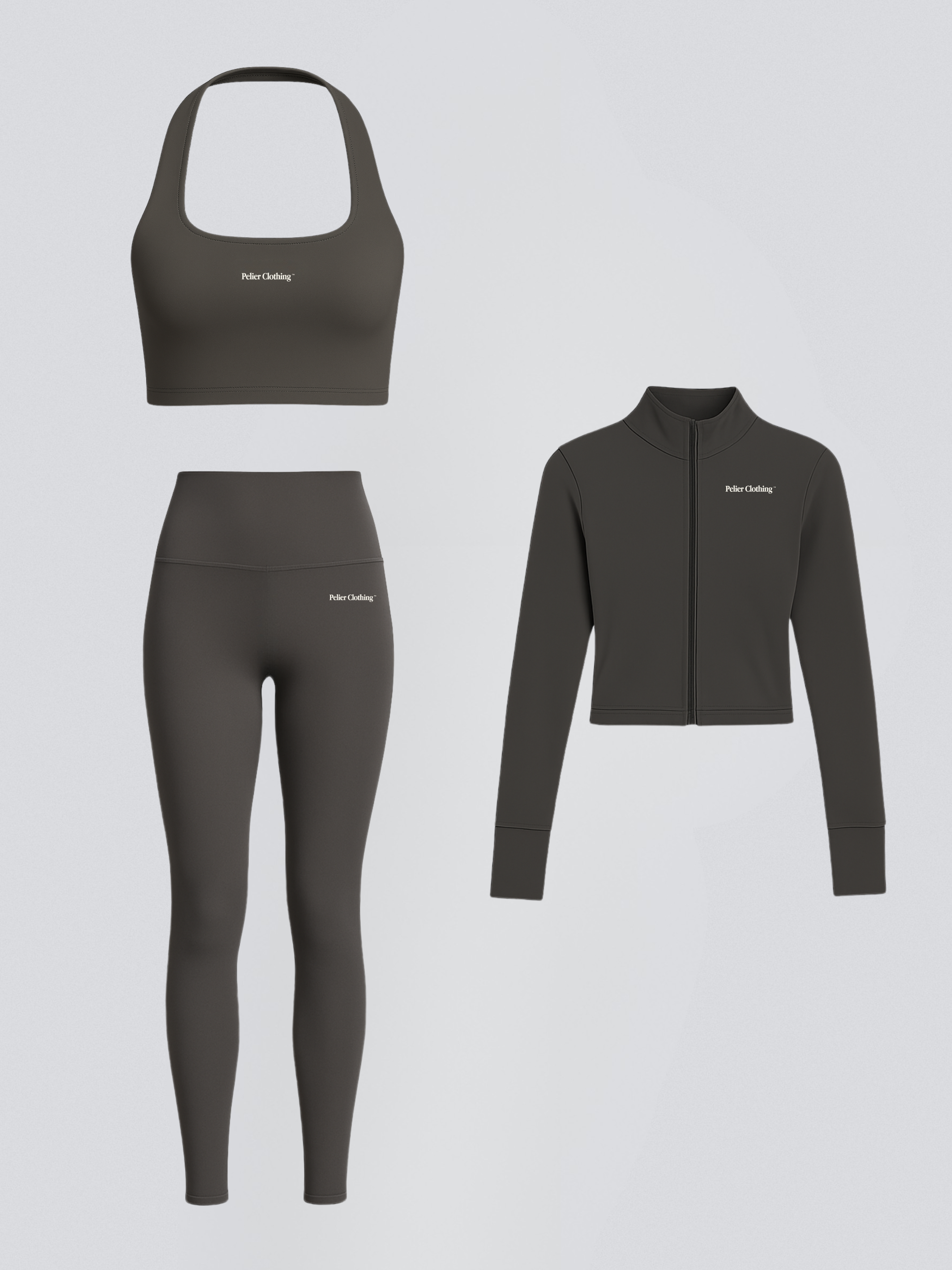 Set Balance Jacket & Leggings & Halter Neck Top