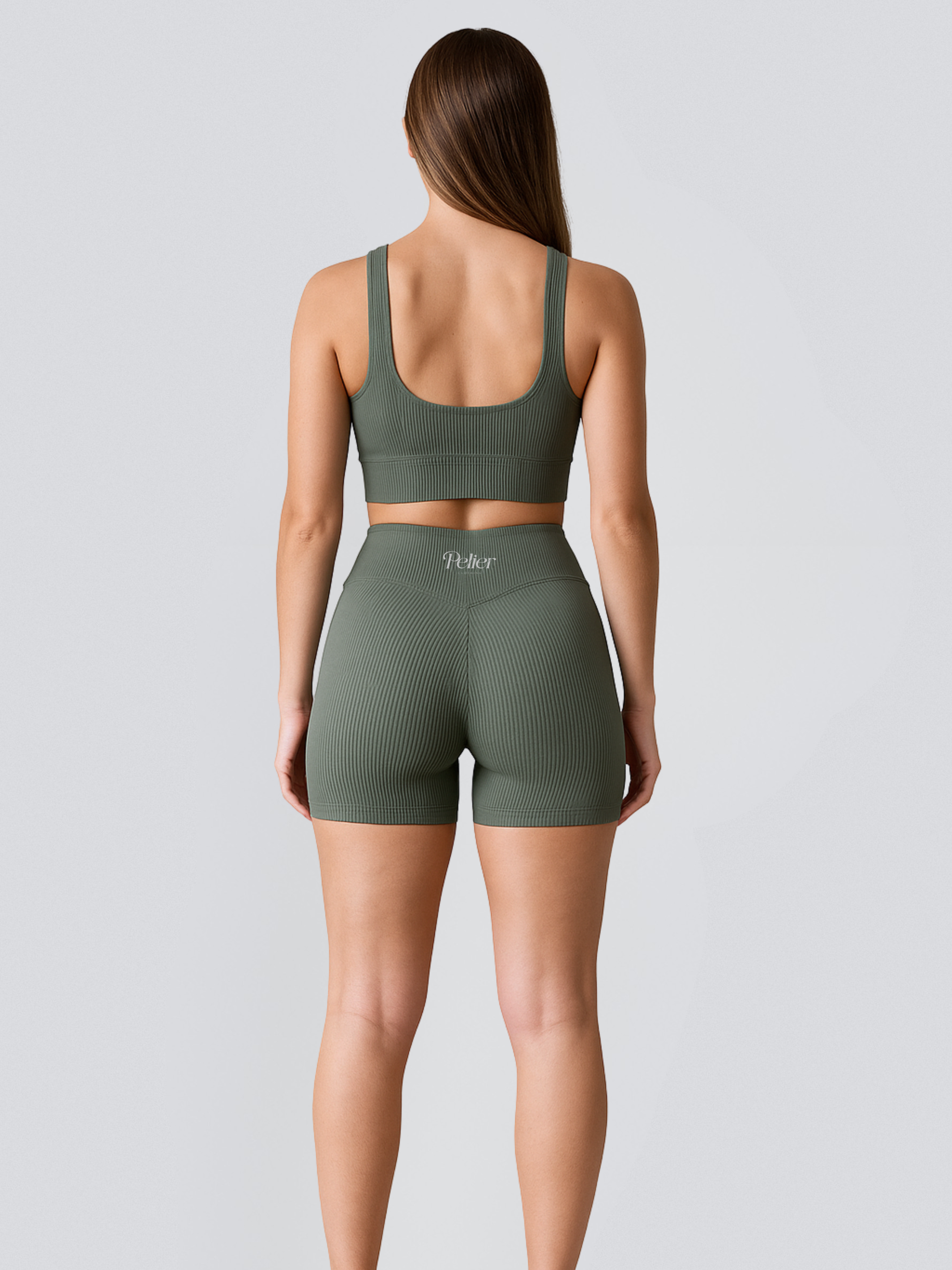 V-Waist Shorts Pine Green