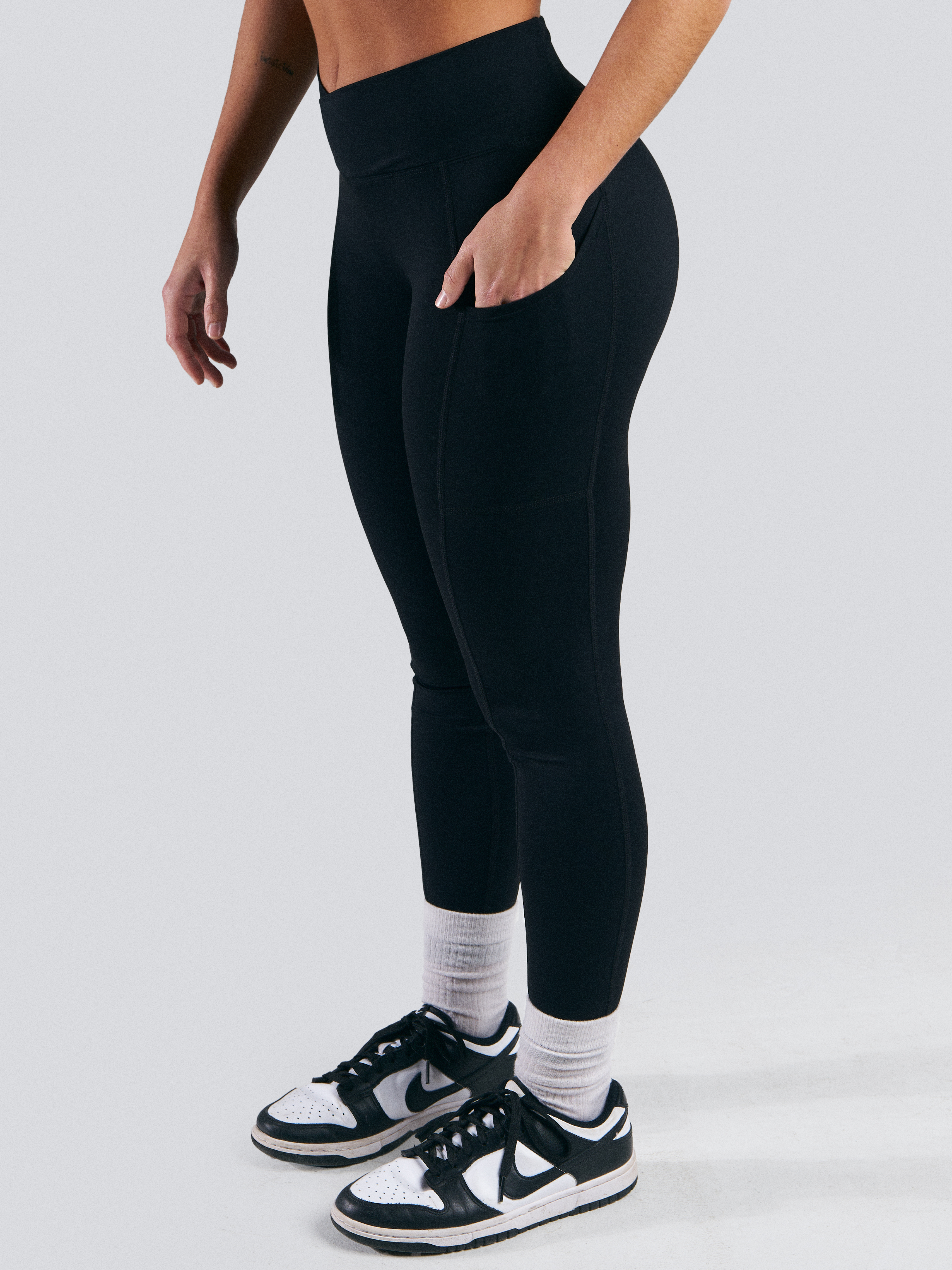 V-Waist Leggings Black Olive