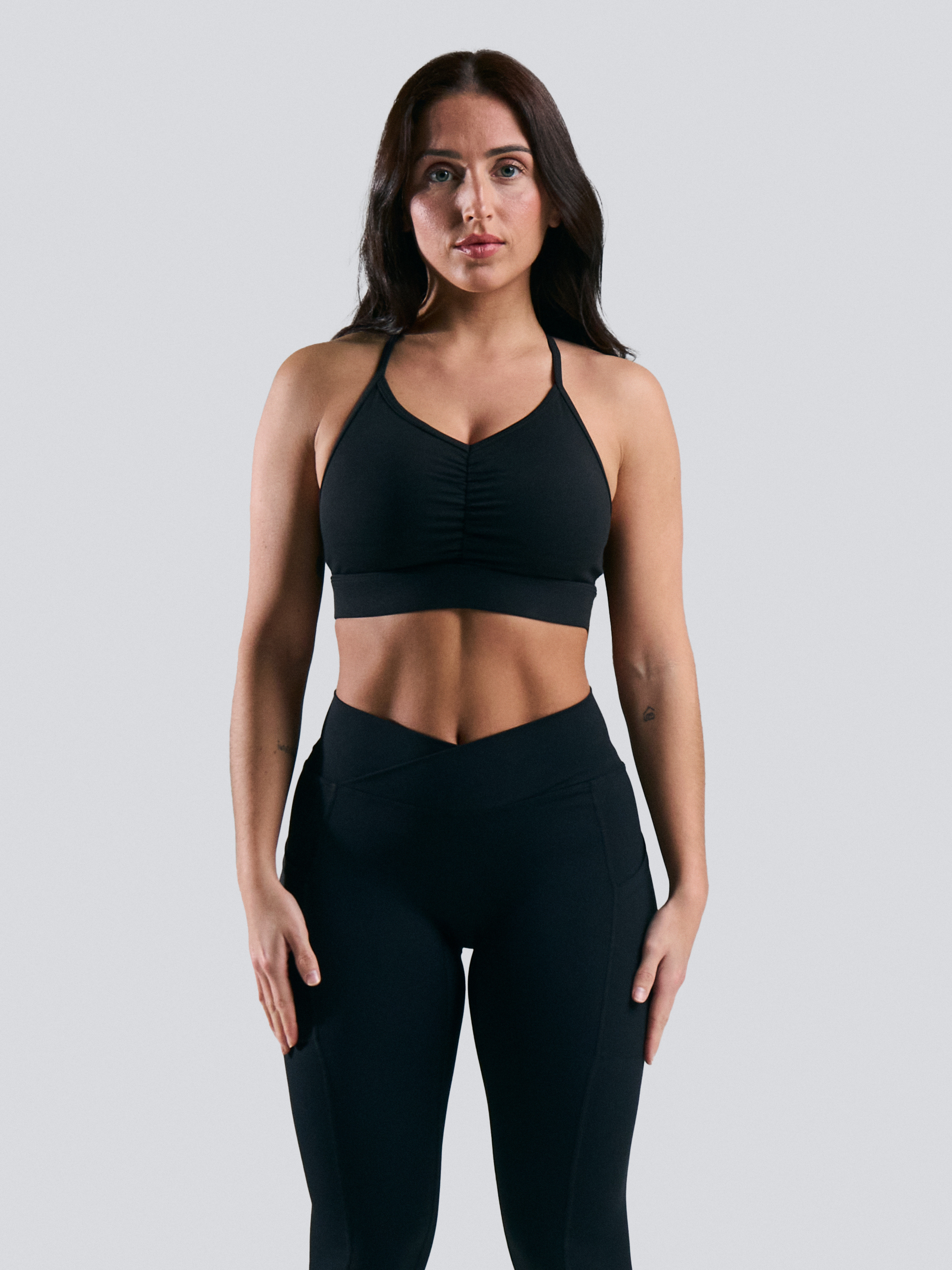 Back Neckline Sport Bra Black Nature