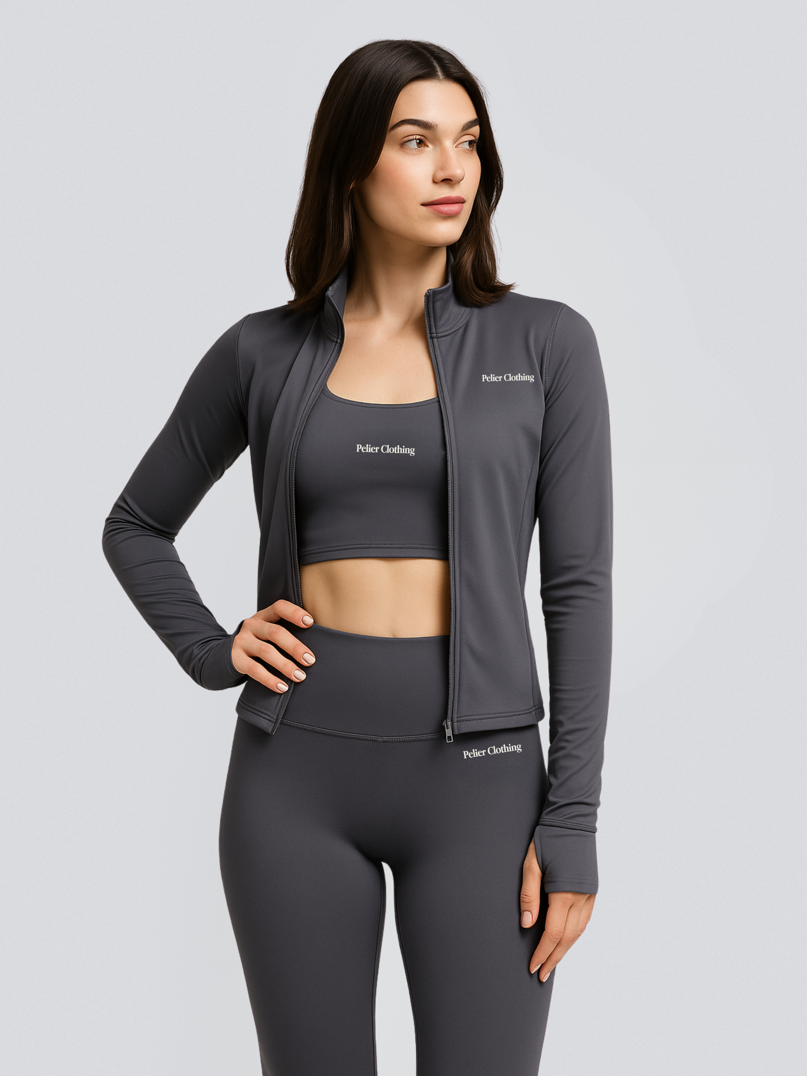 Set Balance Jacket & Leggings & Halter Neck Top