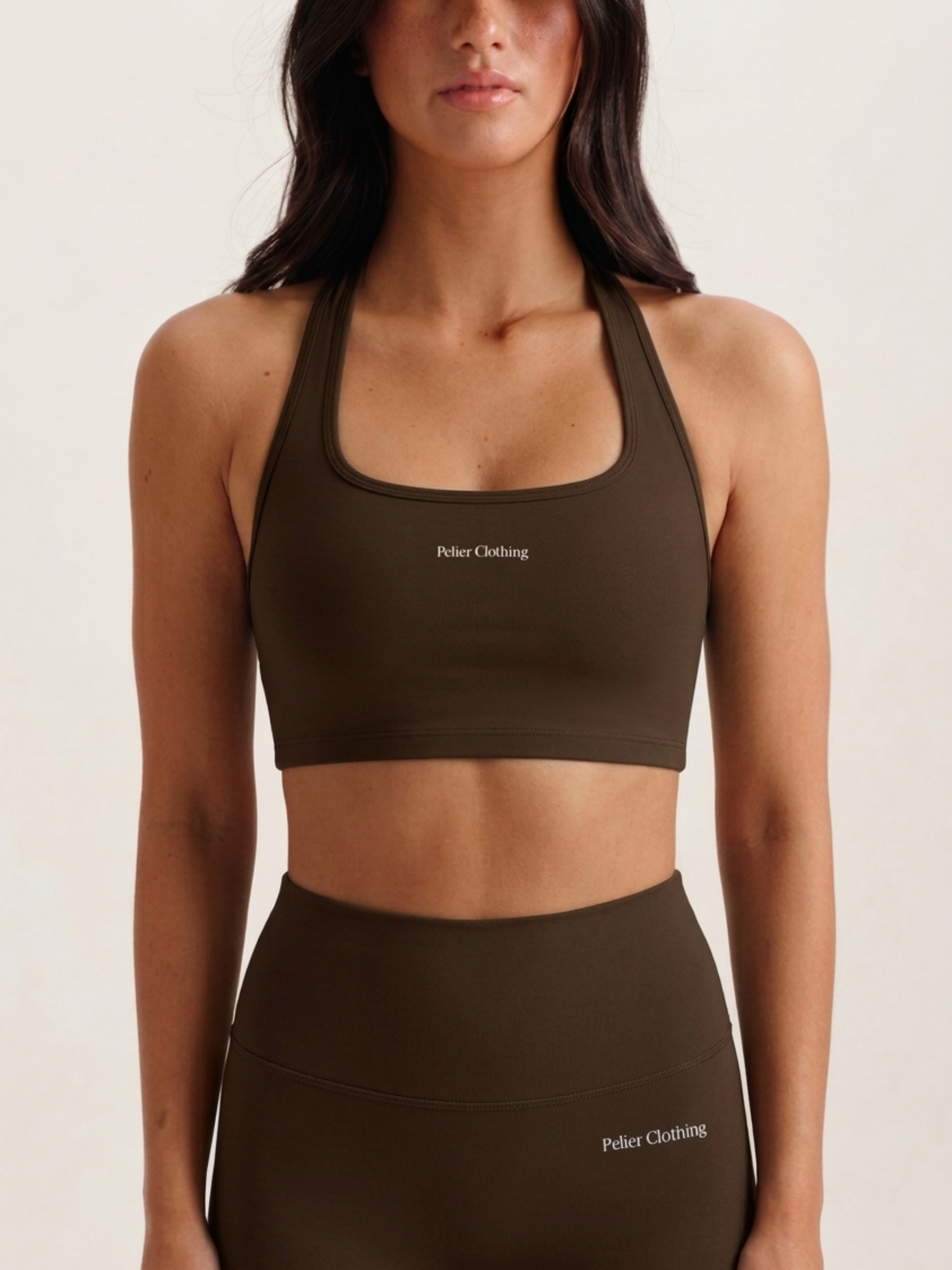 Set Leggings & Halter Neck Top Espresso