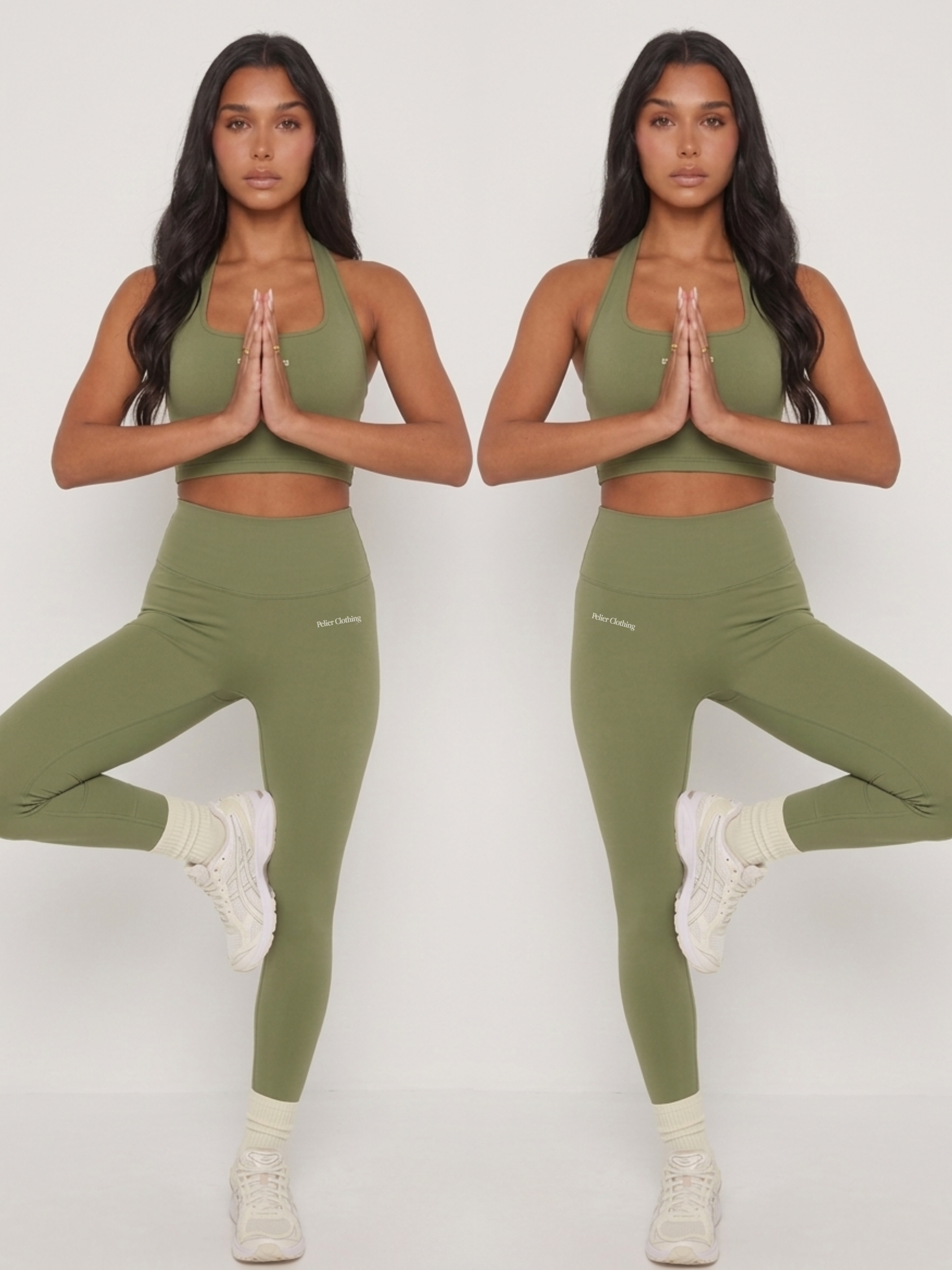 Set Leggings & Halter Neck Top Olive