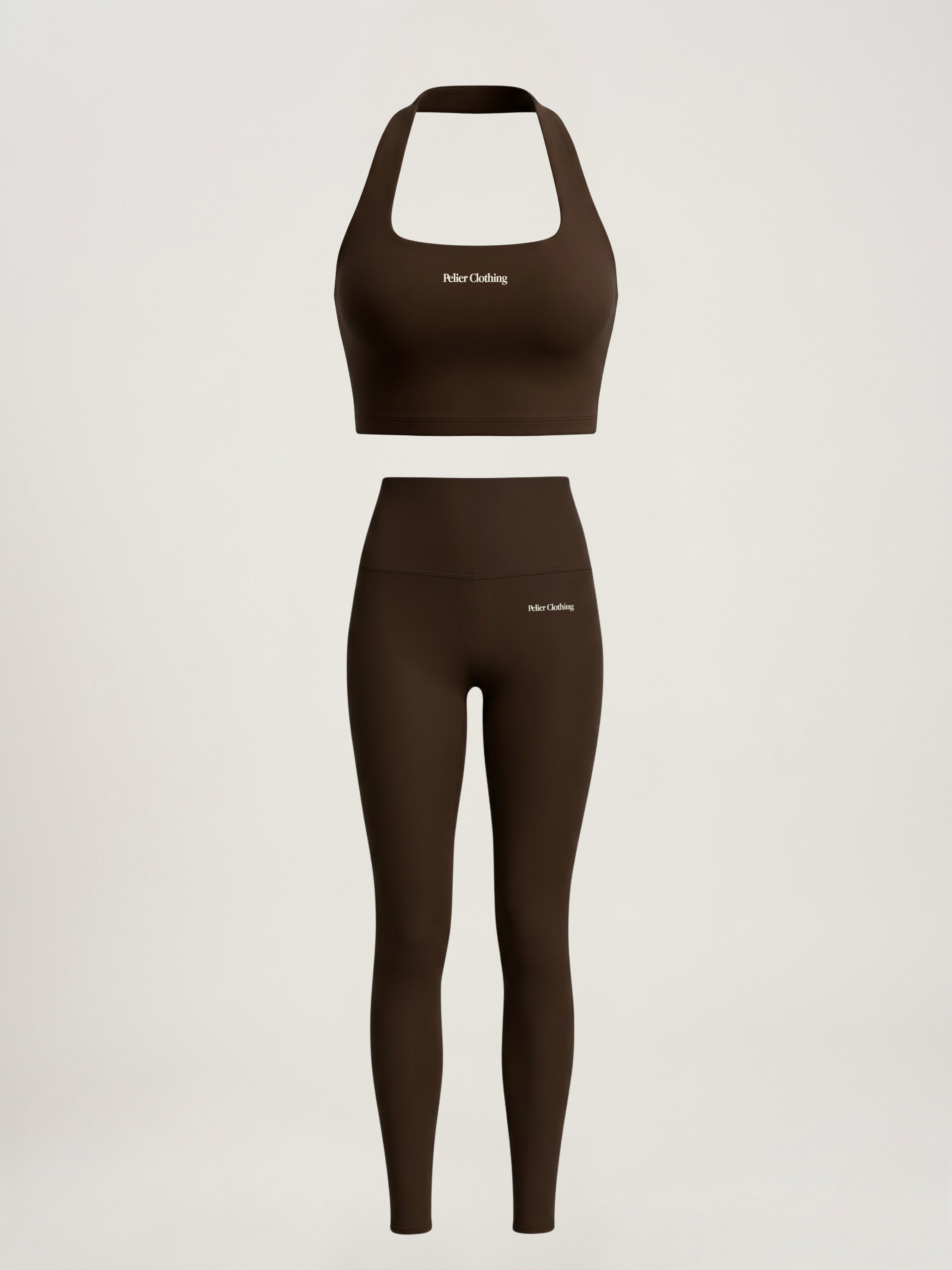 Set Leggings & Halter Neck Top Espresso