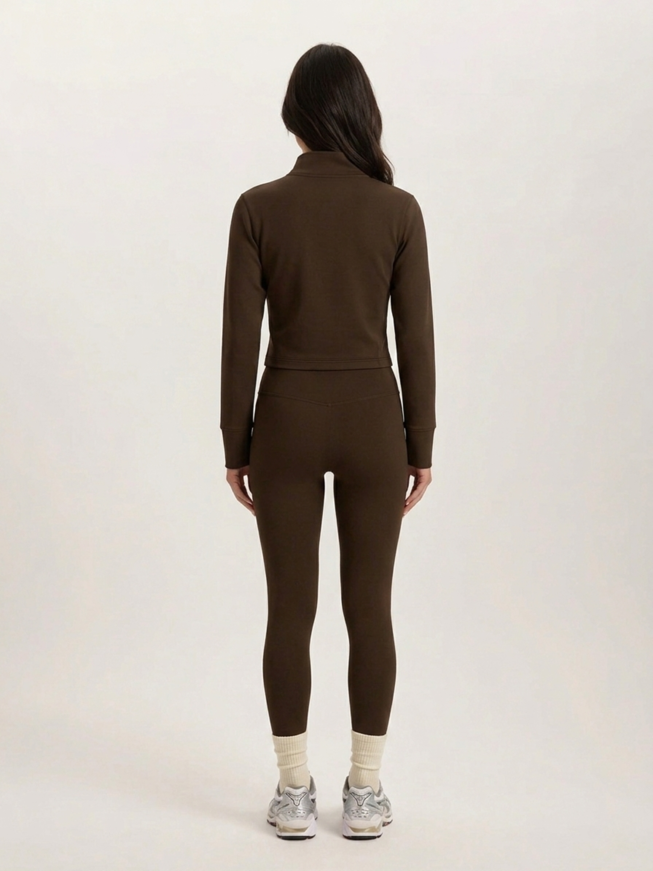Set Jacket & Leggings & Halter Neck Top Espresso