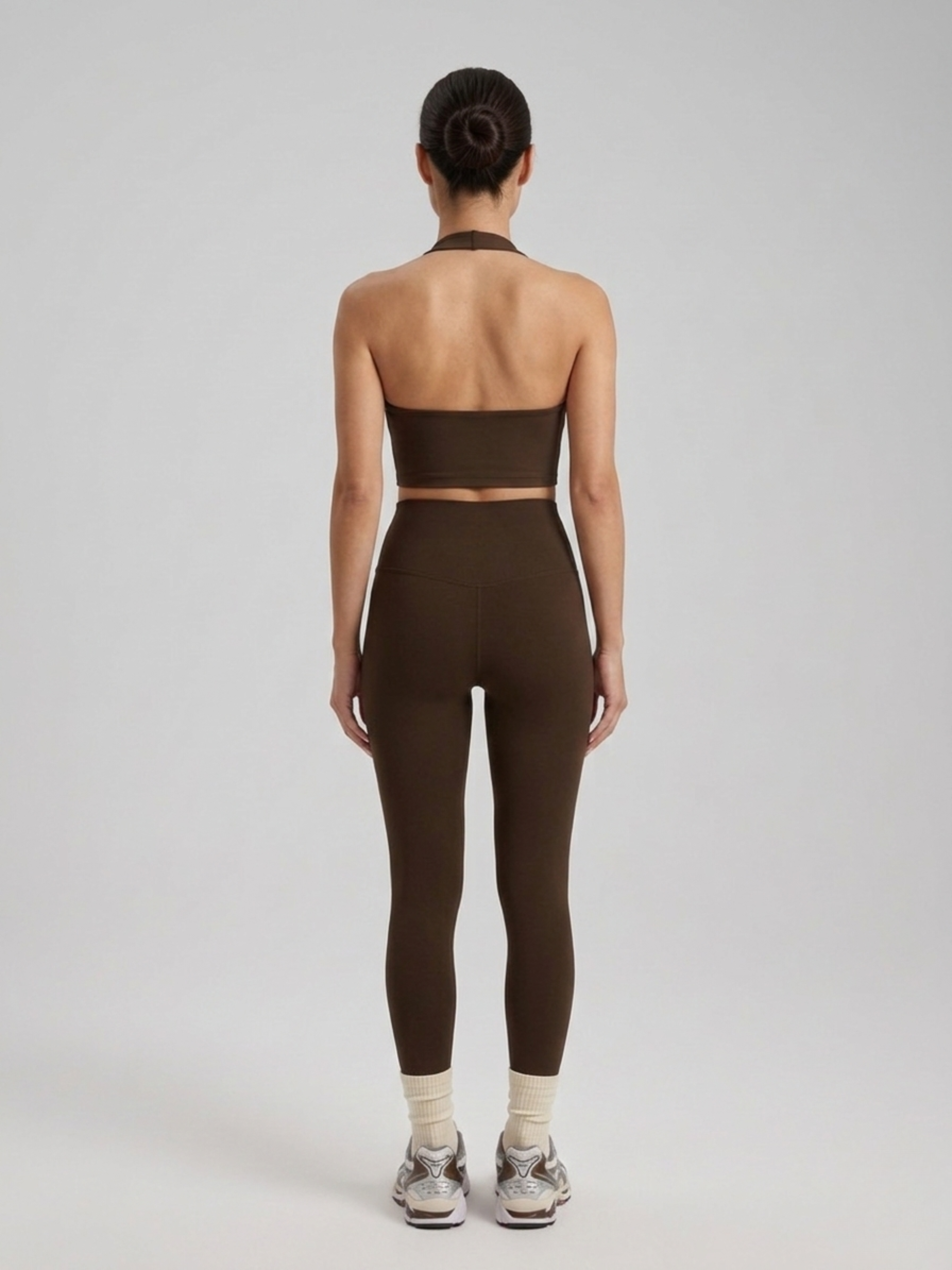 Set Leggings & Halter Neck Top Espresso