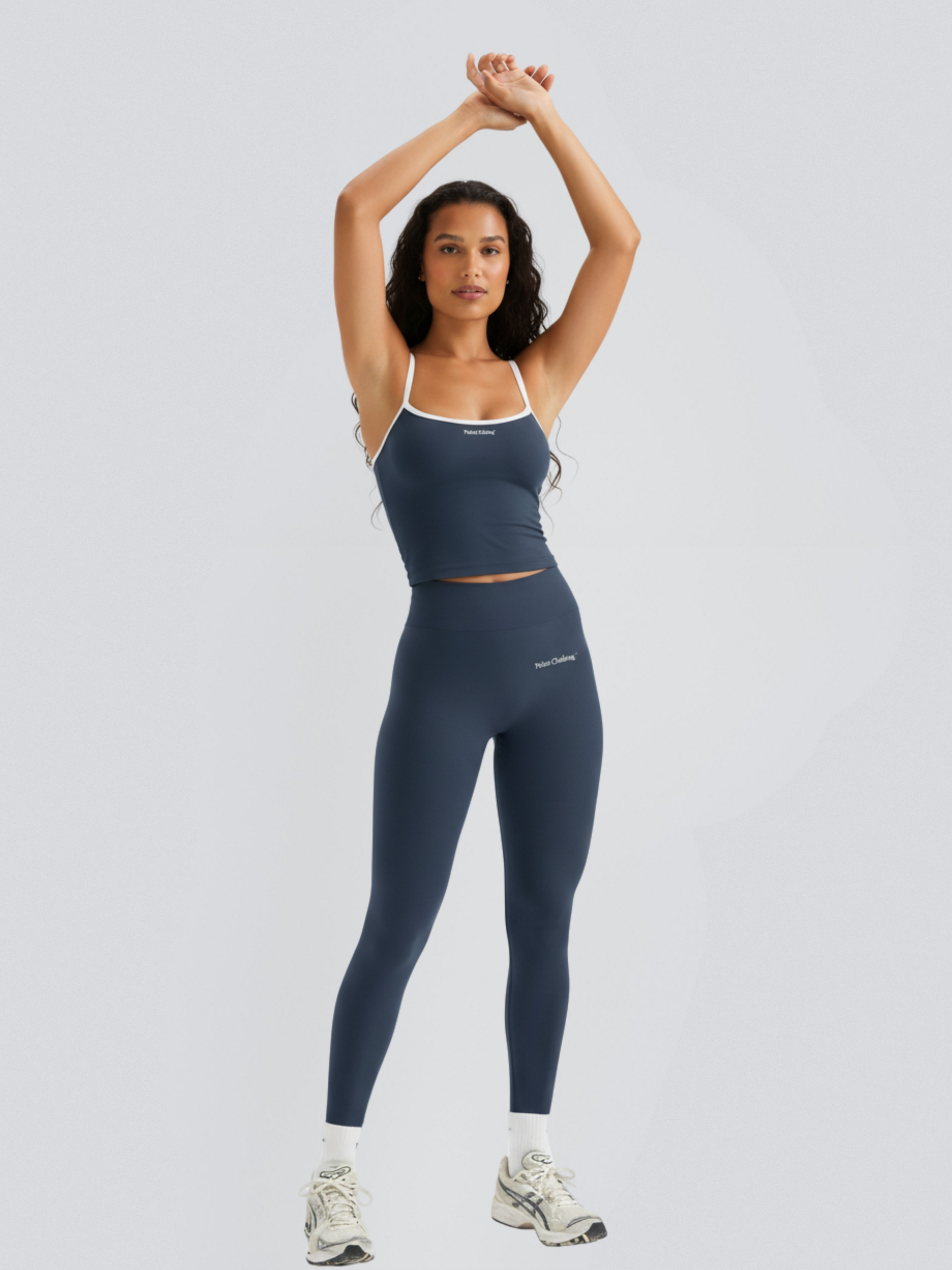 Set Navy Blue Strap Tank Top & Luxe Legging