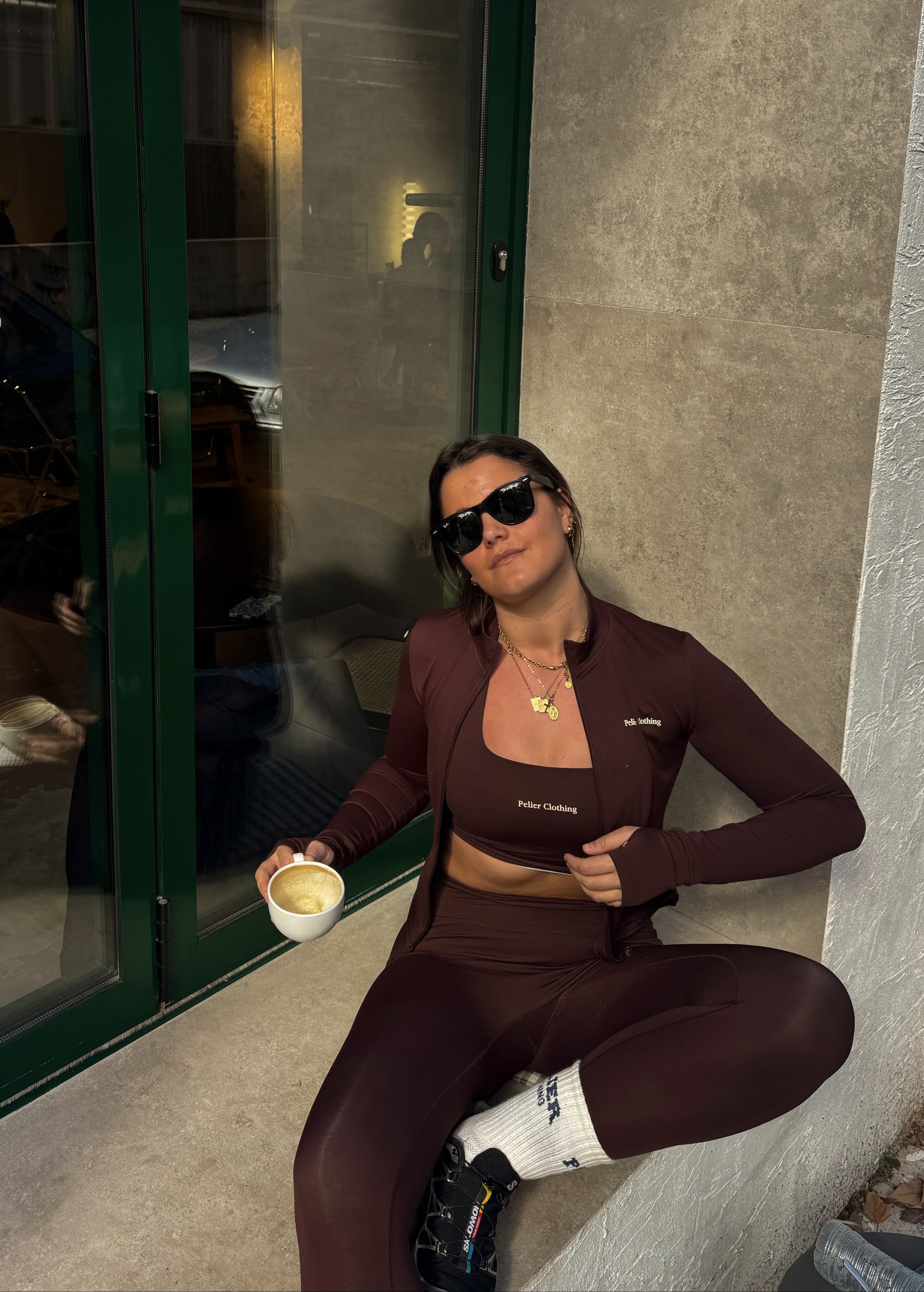 Set Leggings & Halter Neck Top Espresso